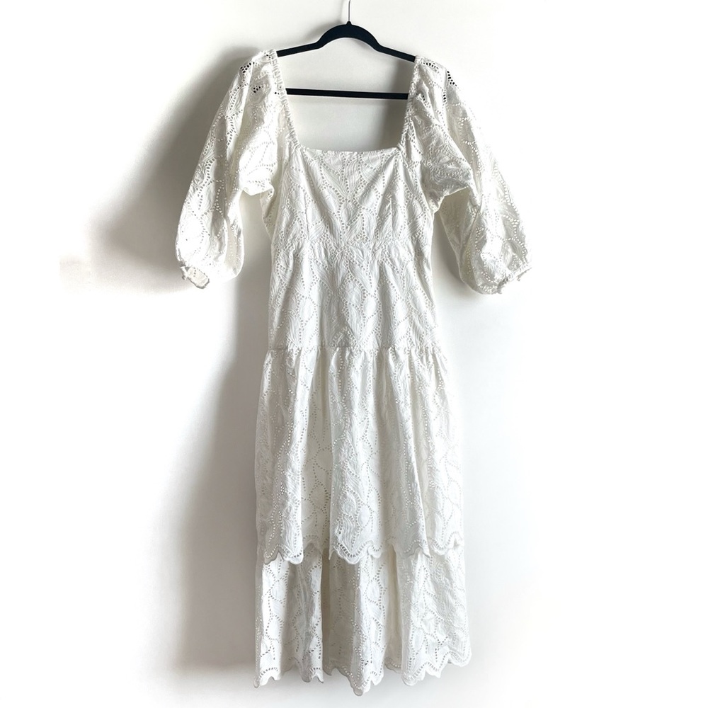 Maeve by Anthropologie White Eyelet Dress Size 6